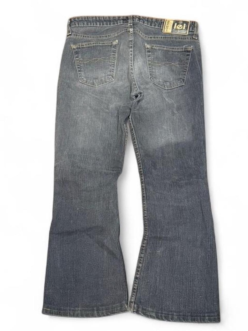 Y2K l.e.i. Grey Faded Bell Bottom Flared Jeans